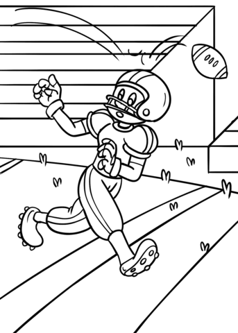 Cartoon Football Player Coloring Page